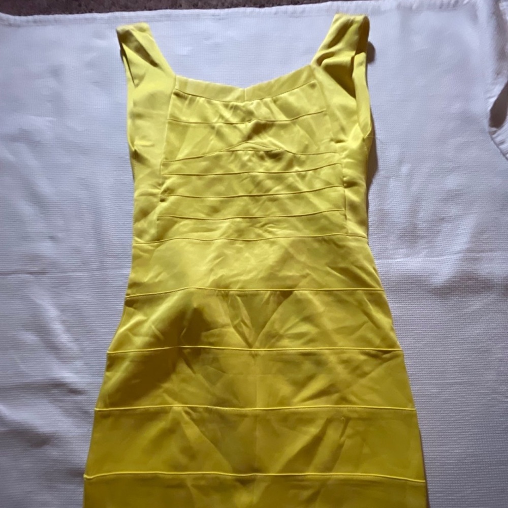 Yellow backless dress